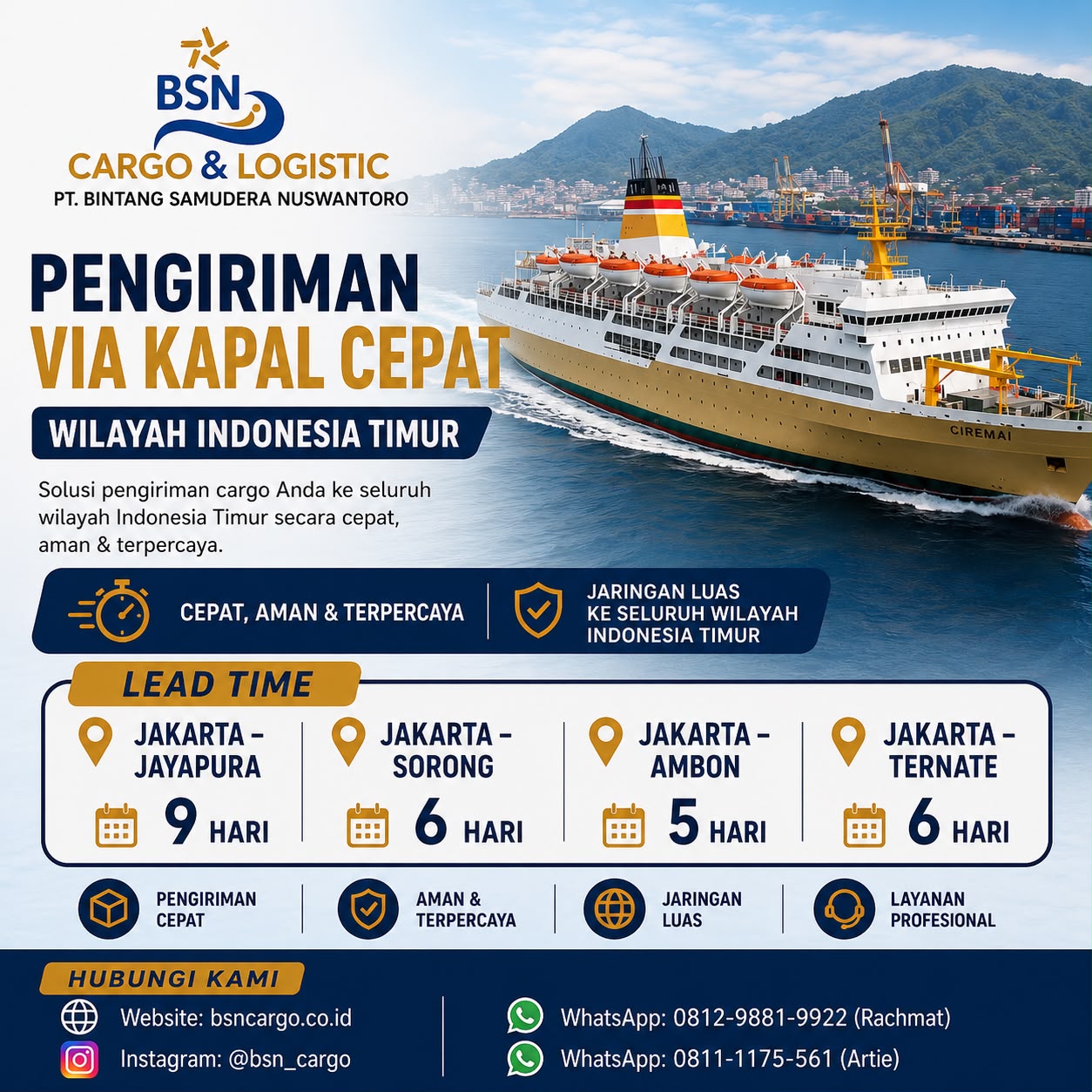 Pengiriman Cargo Via Kapal Cepat ke Indonesia Timur